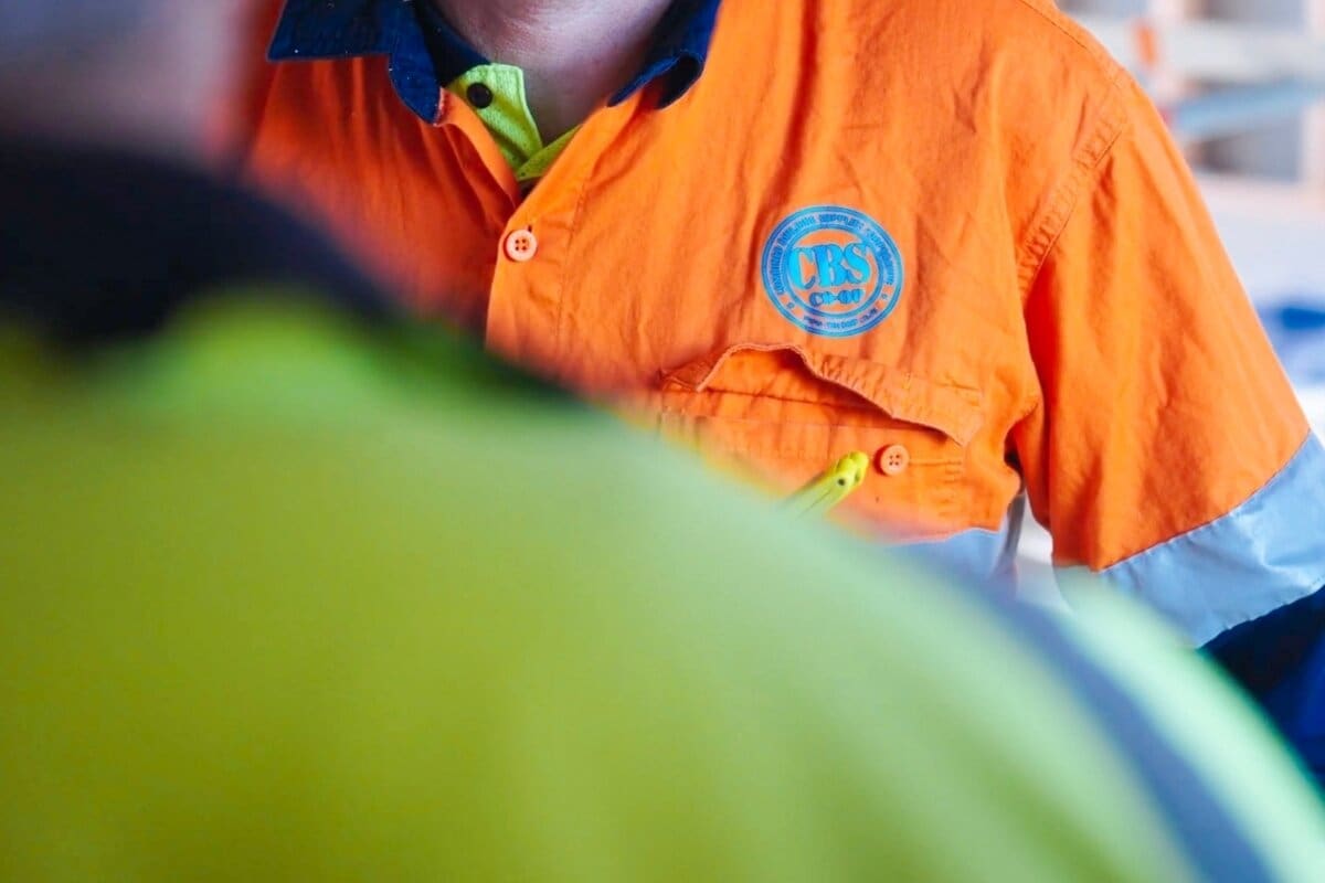 CBS Co-Op logo on high viz jacket